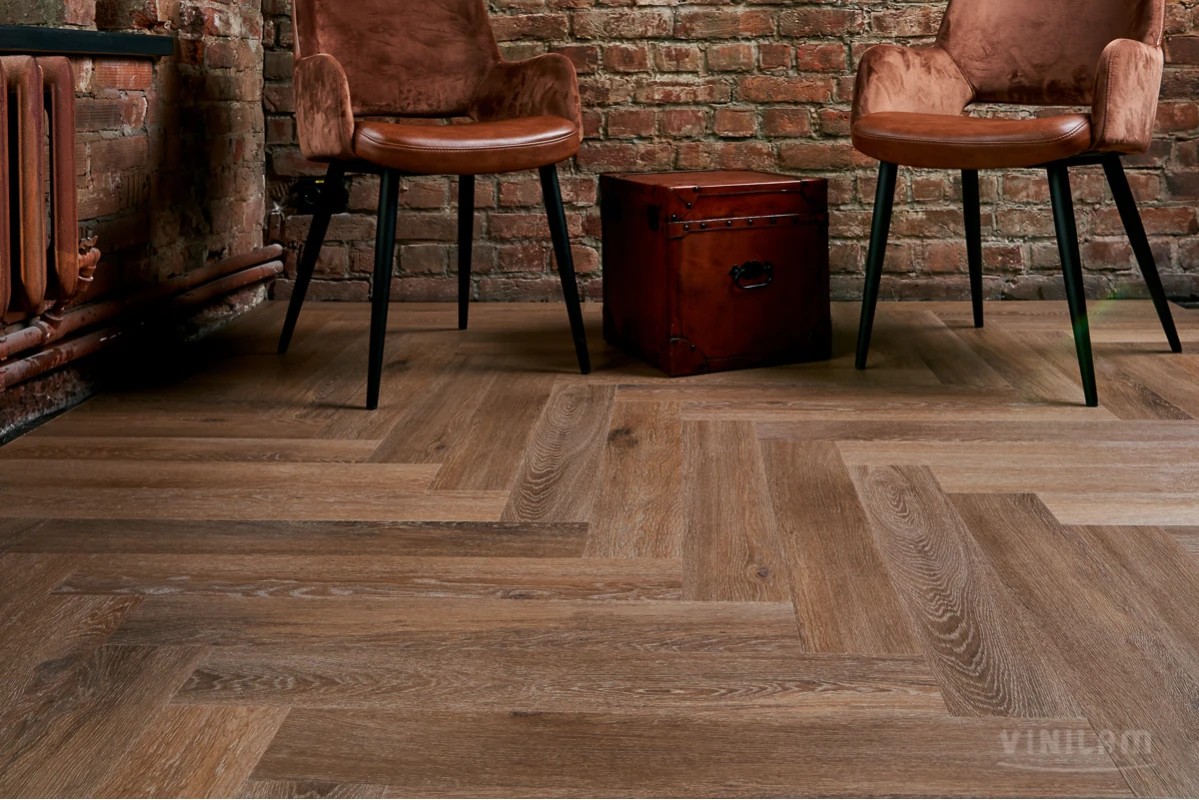 LVT ламинат VINILAM Parquet Herringbone Glue 43кл IS11199 Паркет Венецианский Glue