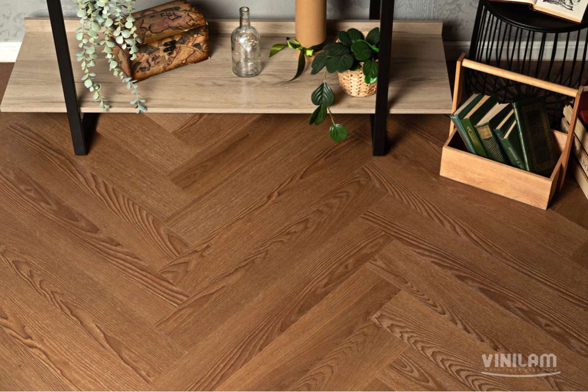 SPC ламинат VINILAM PARQUET HERRINGBONE 4V 43кл Паркет Винсент IS11200