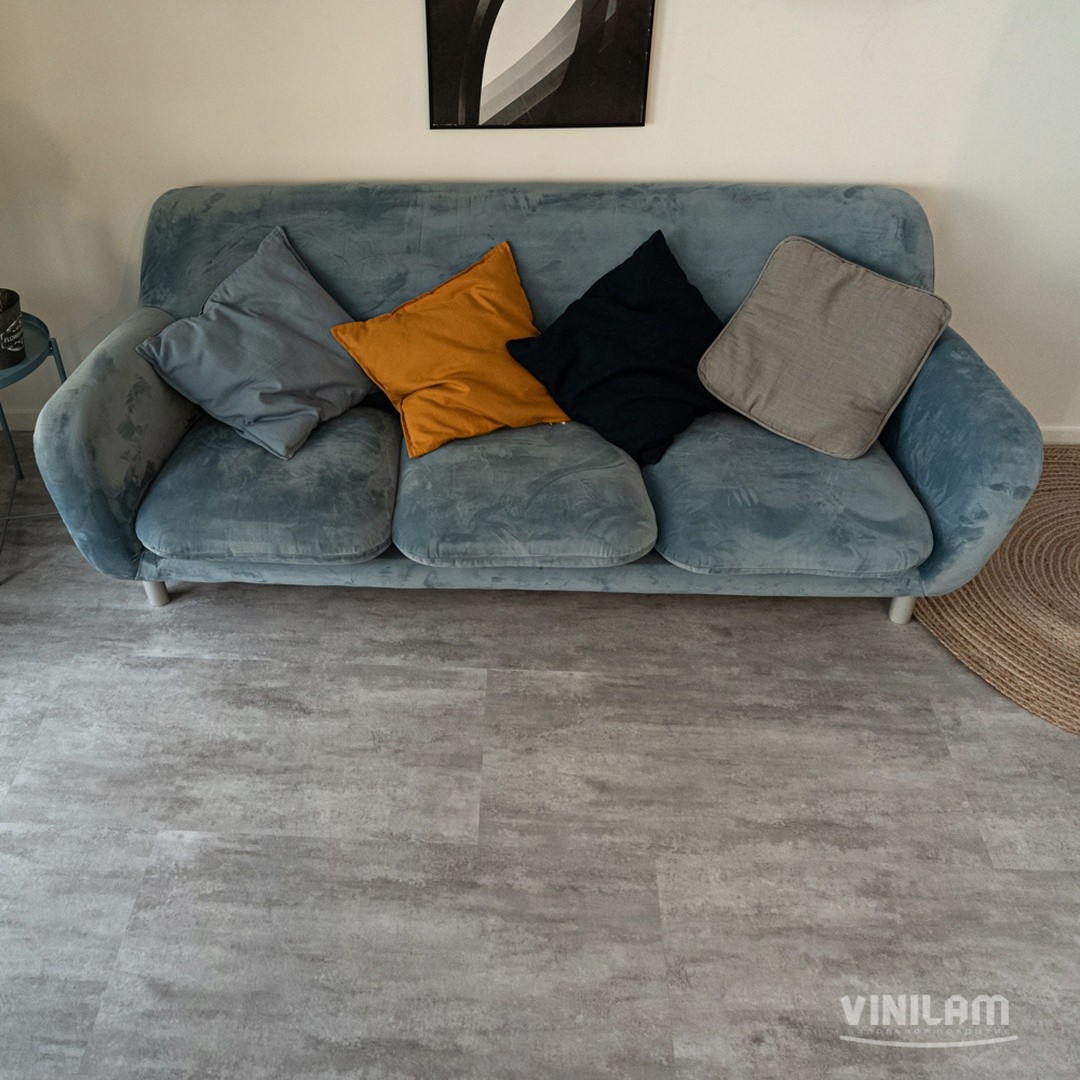 LVT ламинат CERAMO VINILAM XXL STONE GLUE 4V 43кл 71614 Цемент Светлый