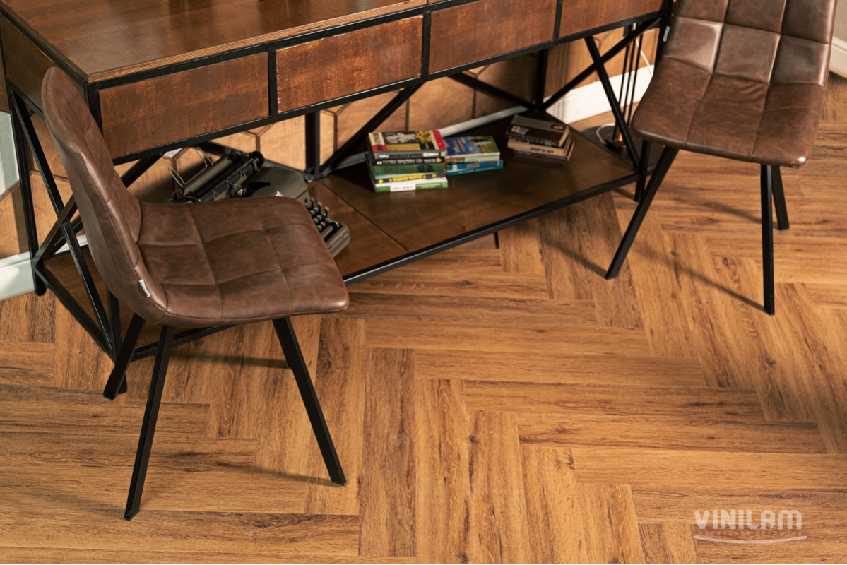 SPC ламинат VINILAM PARQUET HERRINGBONE 4V 43кл Паркет Де Вилль IS11210