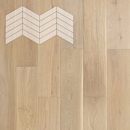 Инженерная доска Lab Arte Chevron Дуб Селект Чегет белый лак 400/348х90х14/3/ 60°