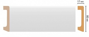 Плинтус напольный DECOMASTER Дюропрофиль - белый (под покраску) D235/20 2000*80*17мм